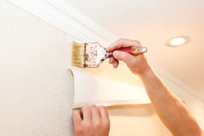 Pose de papier peint à l'Herm — revêtements muraux et toiles de verre